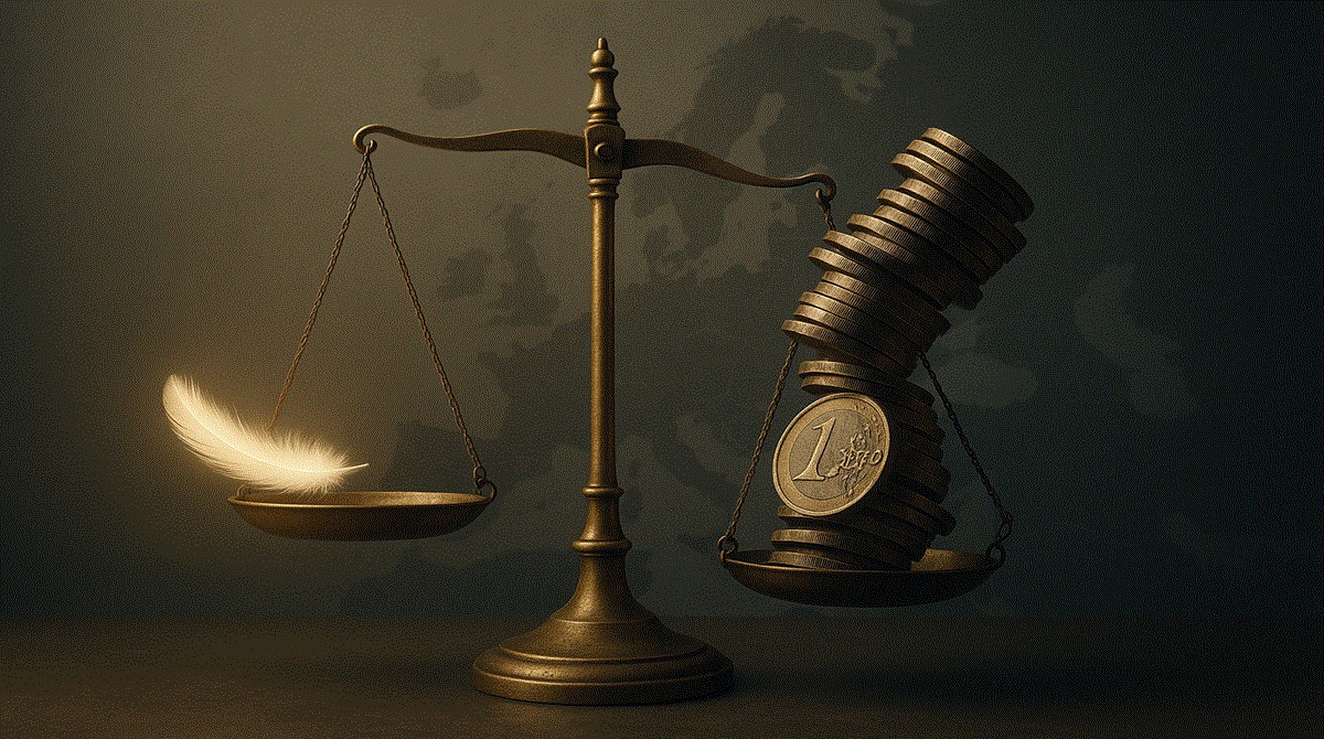 Close-up of euro banknotes and an upward-trending graph symbolizing the rising cost of government debt