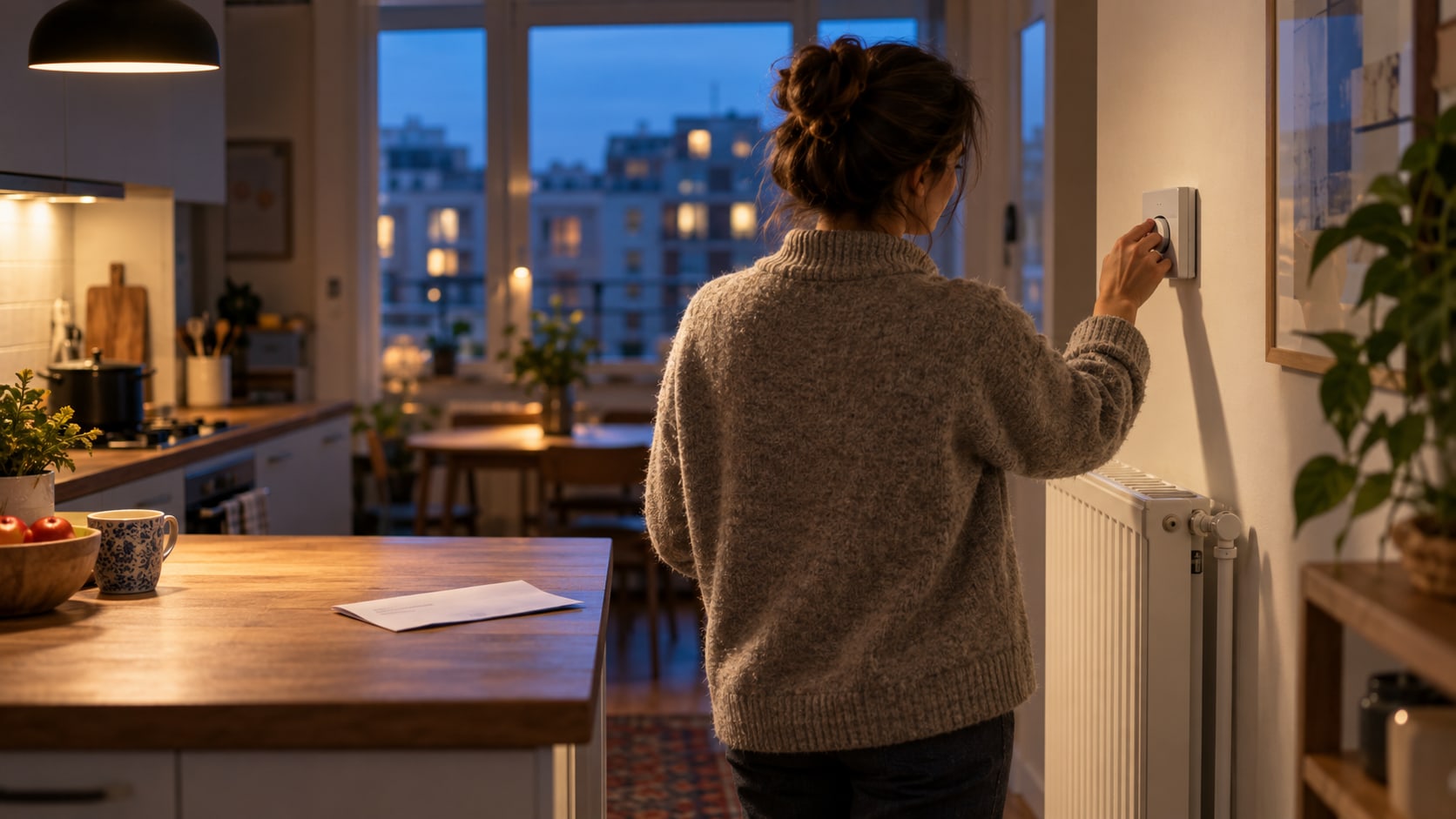 A resident adjusts a thermostat in a European apartment as higher energy costs return to the inflation debate