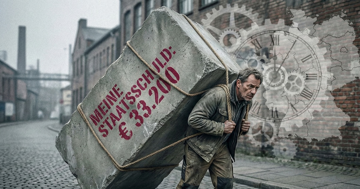 Grafik der deutschen Schuldenuhr mit Fokus auf Pro-Kopf-Verschuldung