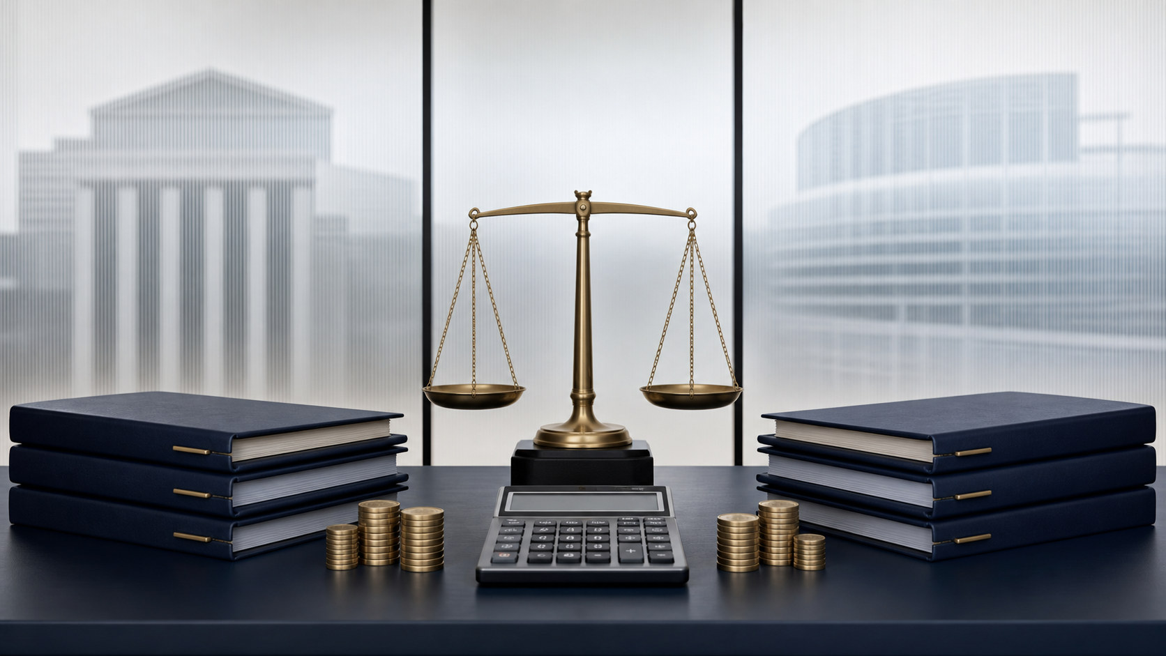 Twee uitgebalanceerde sets staatsobligatiedossiers en muntstapels voor de schuldruimte van de VS en Europa